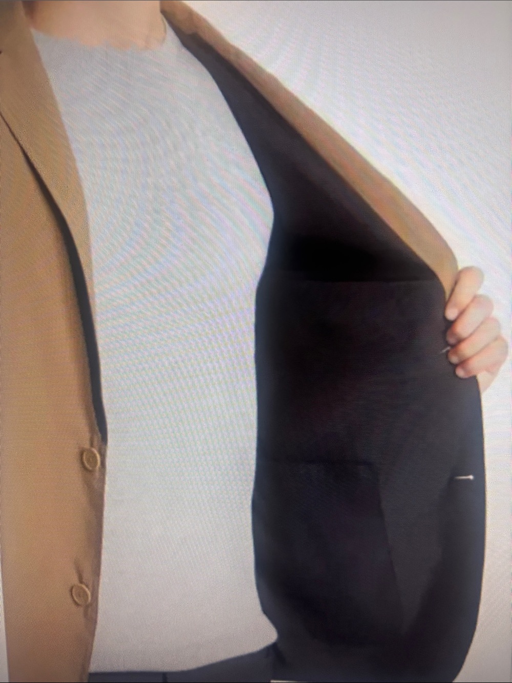 Kenneth Cole Men’s Reversible Blazer Large Charcoal Tan NWT 2-in-1 - Picture 3 of 5